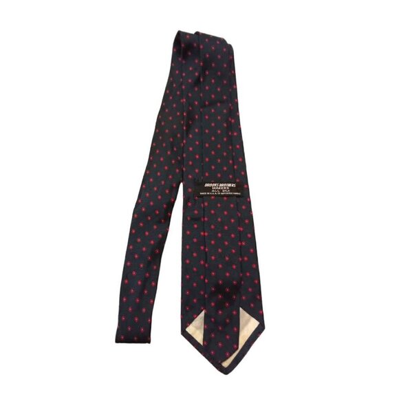 Brooks Brothers Maker Navy & Red Geometric Vintage Silk Tie - Picture 3 of 5
